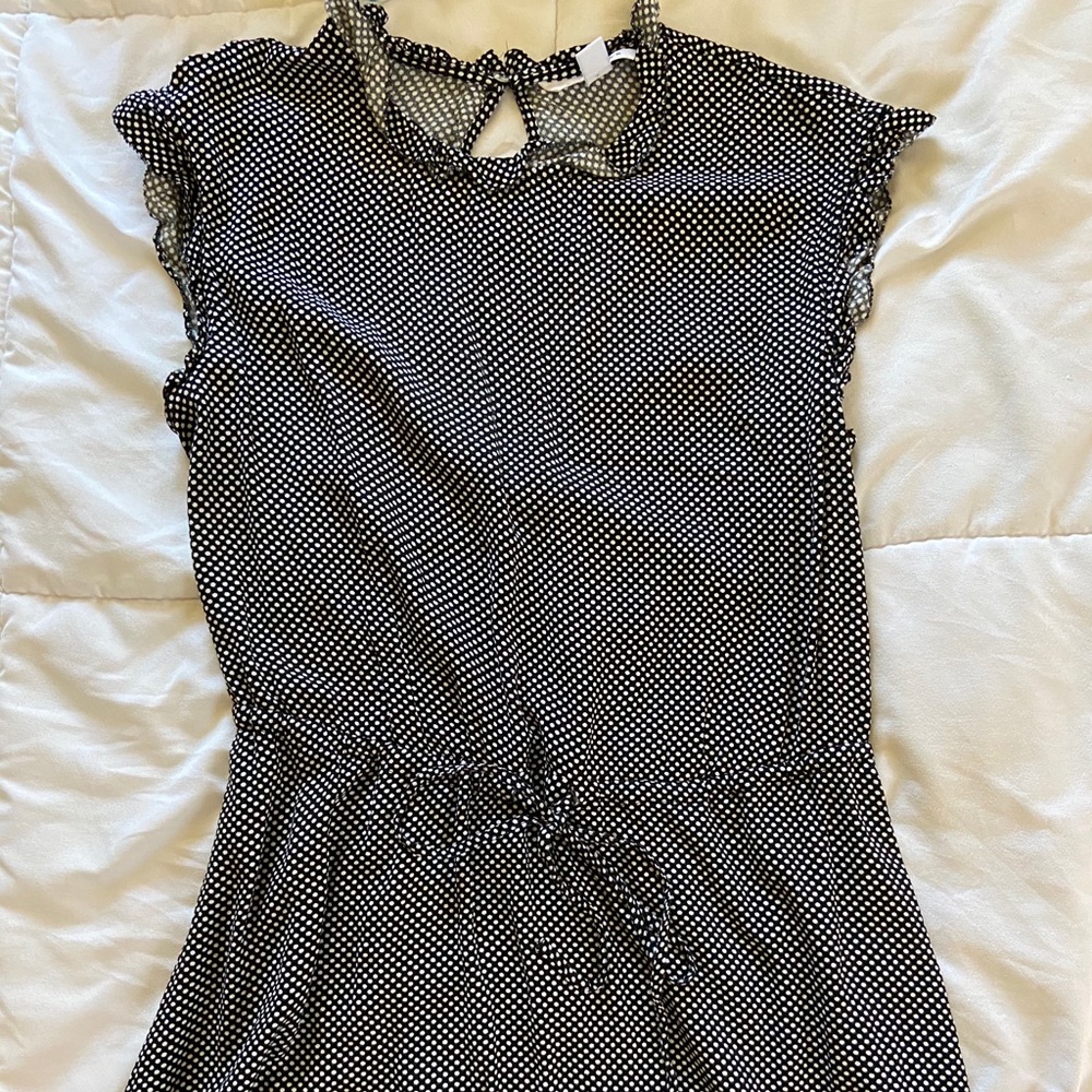 Black Dress with White Polka Dots
